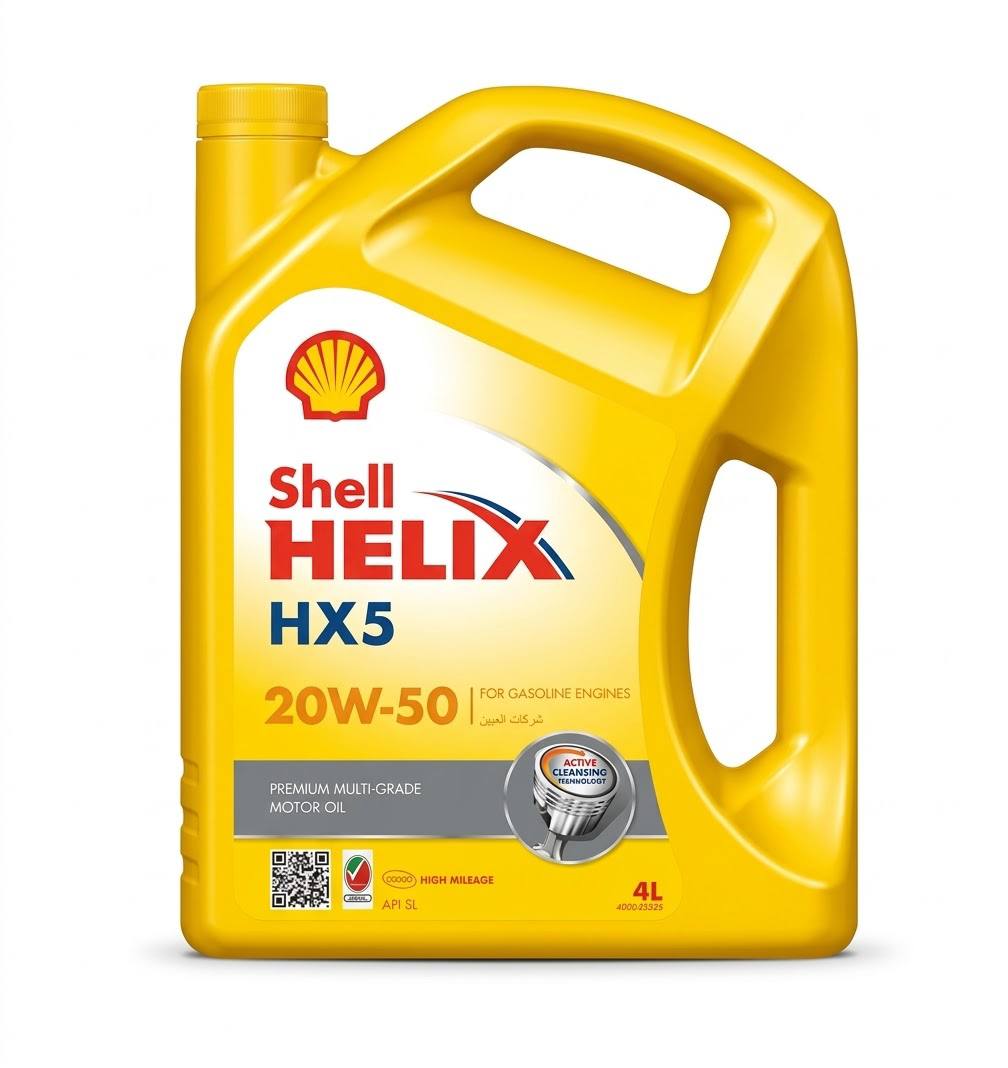 Shell Helix HX5 20W-50 premium multi-grade motor oil, 4 litre bottle